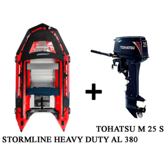 Лодка ПВХ STORMLINE HEAVY DUTY AL 380 + 2х-тактный лодочный мотор TOHATSU M 25 S